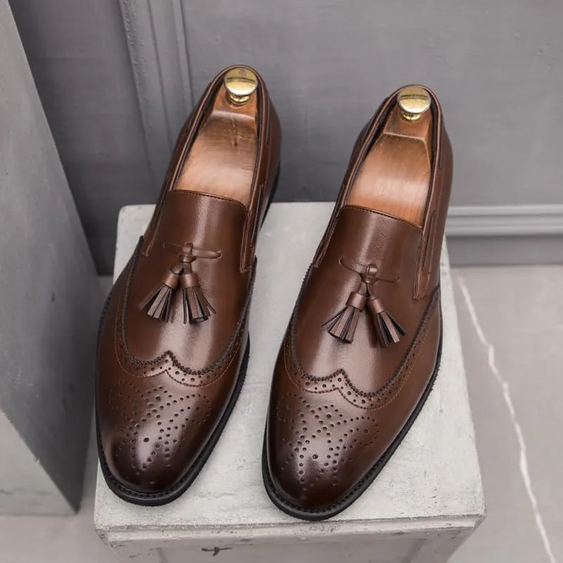 Men's Penny Loafers Tassels Casual Slip-On Shoes and Weeding Dress Shoes for Men