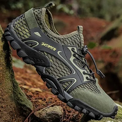 Mens Quick Dry Water Shoes, Mesh Hiking Trekking Outdoor Aqua Footwear, Camping, River Creek, Rainforest Hike,Beach