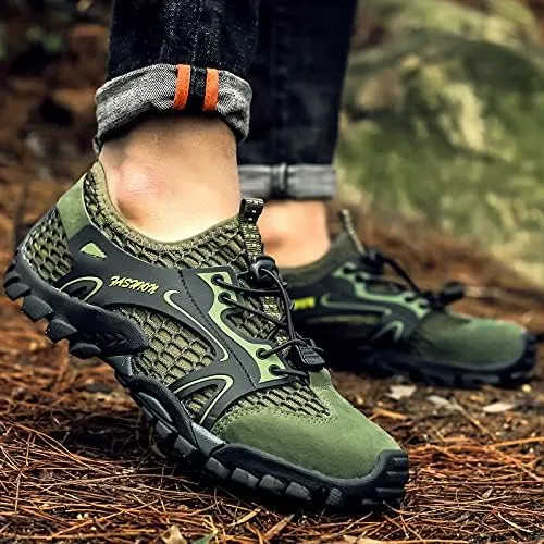 Mens Quick Dry Water Shoes, Mesh Hiking Trekking Outdoor Aqua Footwear, Camping, River Creek, Rainforest Hike,Beach