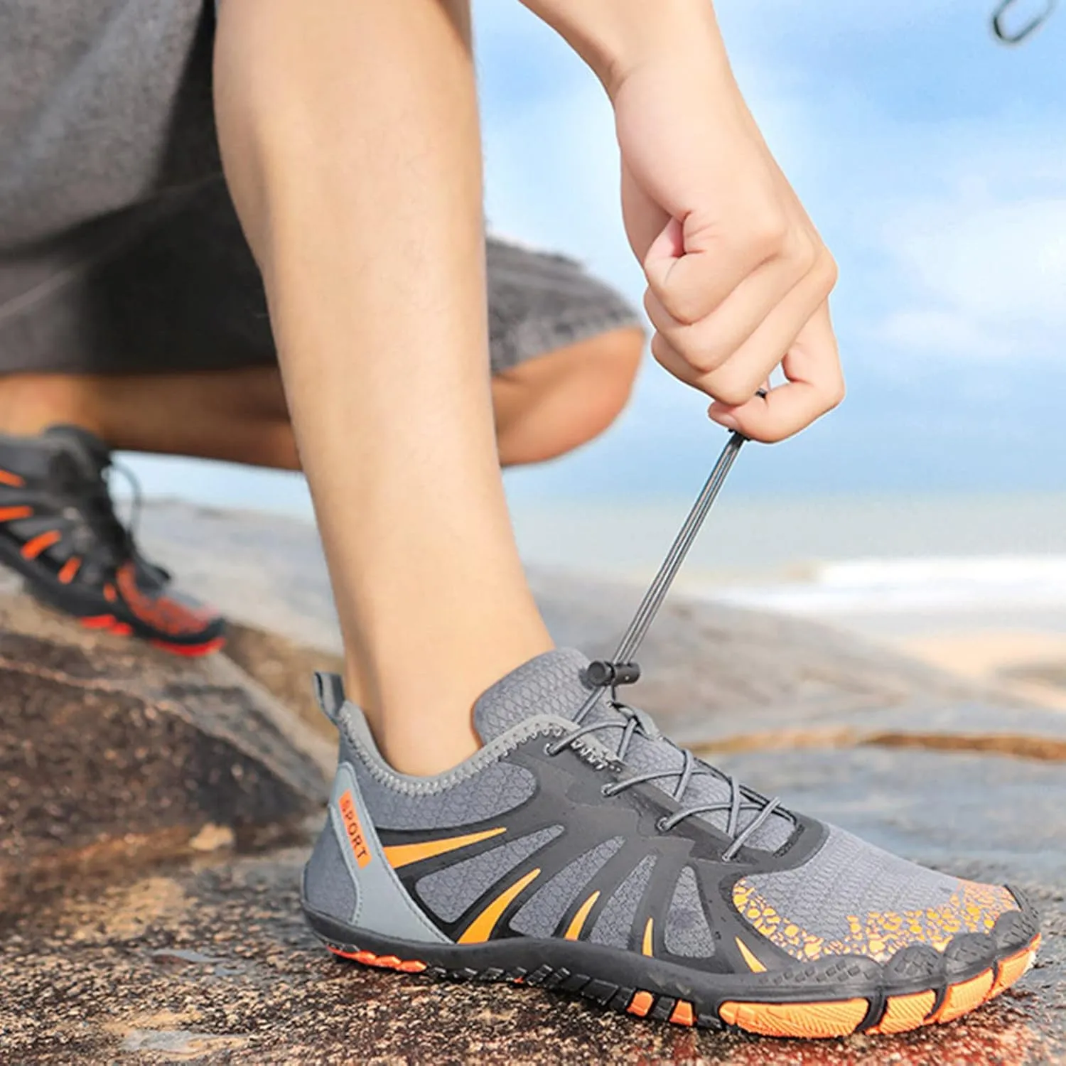 Men's Quick Drying Wading Shoes Summer Swim Sports Socks Shoes for Boating Diving Fishing Breathable Surfing Shoe