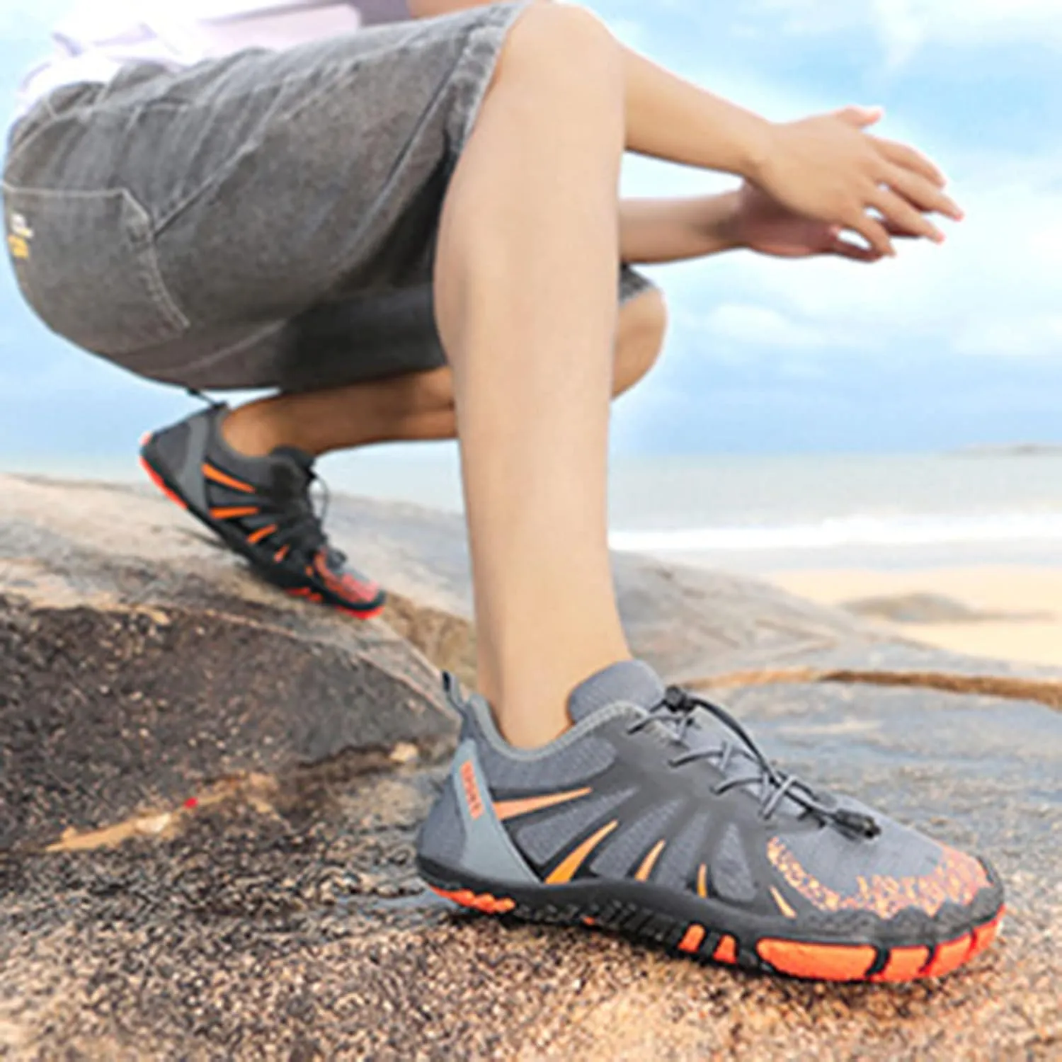 Men's Quick Drying Wading Shoes Summer Swim Sports Socks Shoes for Boating Diving Fishing Breathable Surfing Shoe