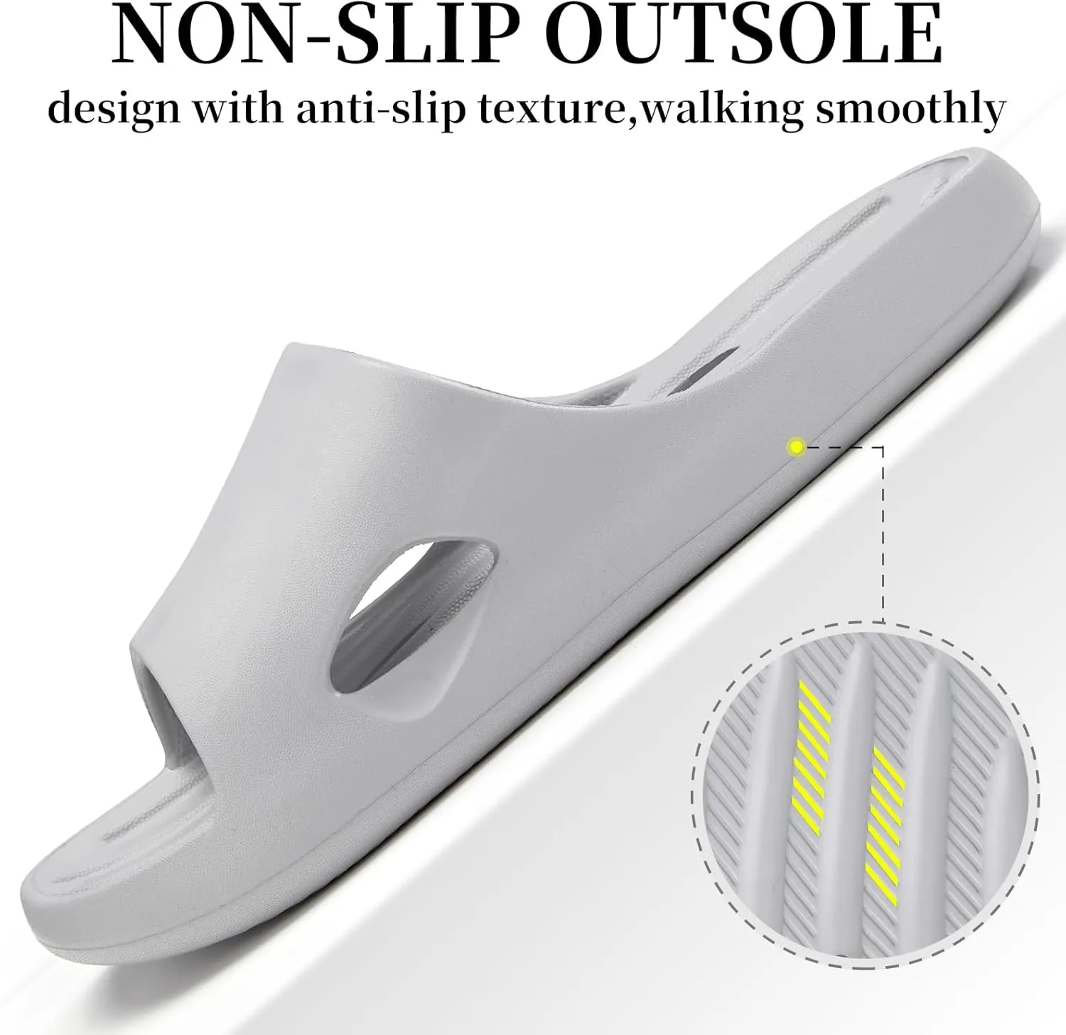 Mens Shower Shoes With Holes Dry Quickly Bath Slippers Womens Non Slip Indoor Home Bedroom Pool Spa Guest College Dorm