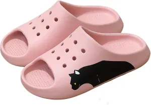 Men's Summer Soft Slippers Home Indoor Non-Slip Bathroom Bath Deodorant Couple Sandals Outdoor,Pink,35-36