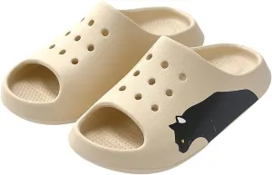 Men's Summer Soft Slippers Home Indoor Non-Slip Bathroom Bath Deodorant Couple Sandals Outdoor,White,35-36