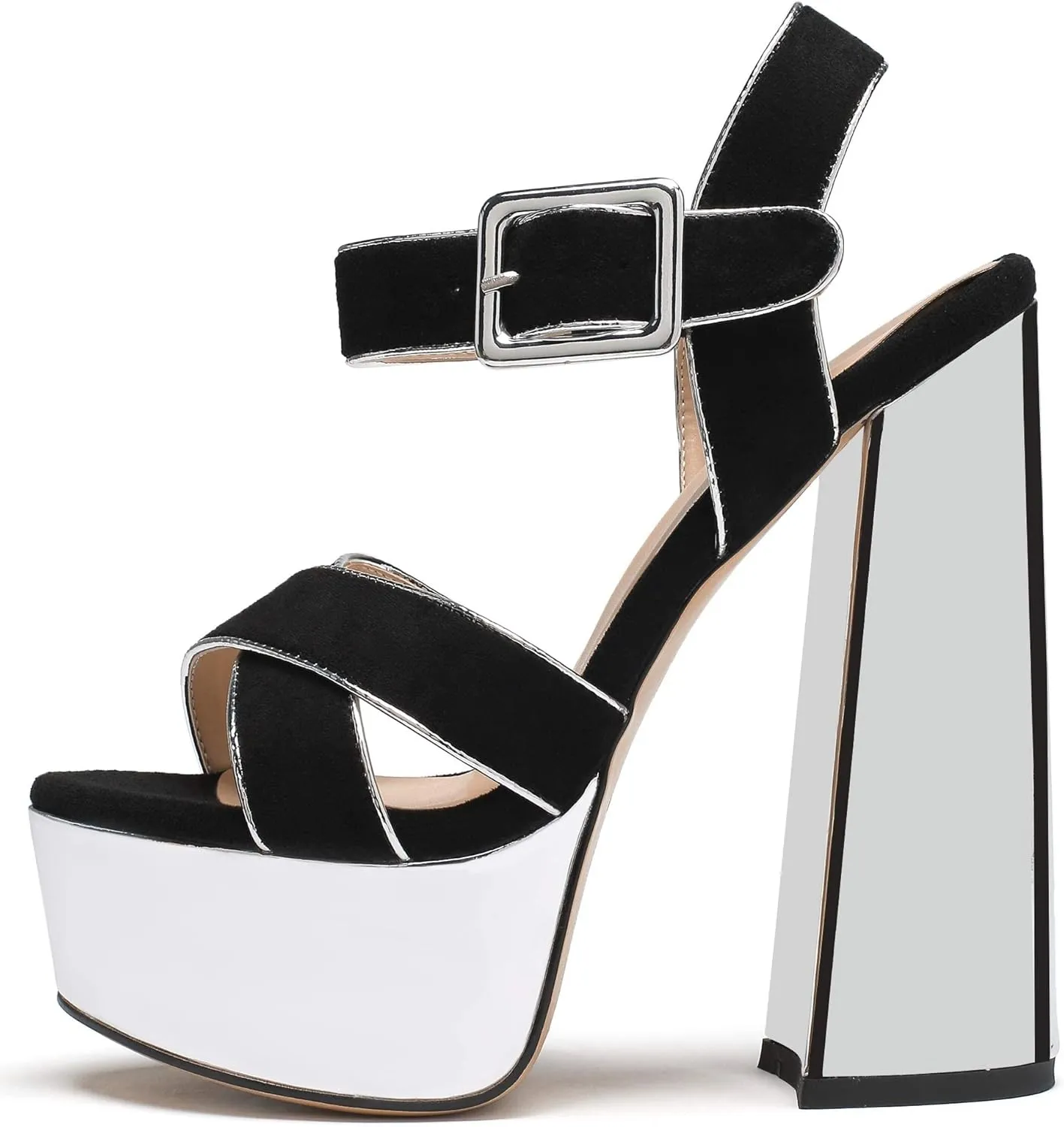 Mettesally Women's Chunky Platform Heels Open Toe Ankle Strap Block Heel Sandals Party Summer Shoes