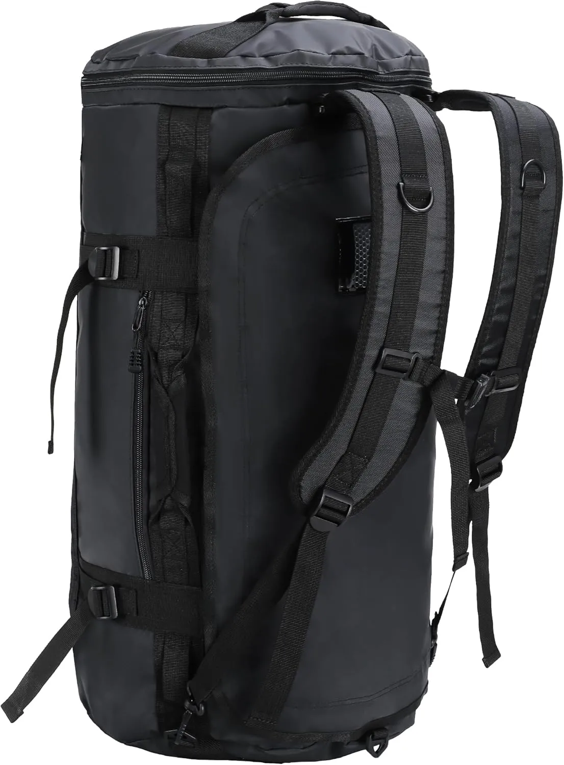 MIER Large Duffel Backpack Sports Gym Bag with Shoe Compartment, Heavy Duty and Water Resistant, Black, 45L