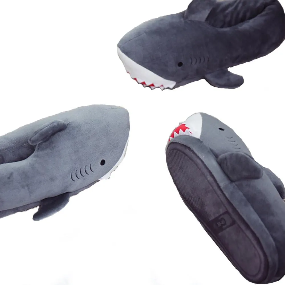 Millffy Women's Cozy Fleece Wicky Shark Memory Foam House Slippers Chomping Shark Dolphin Whale Plush Slippers