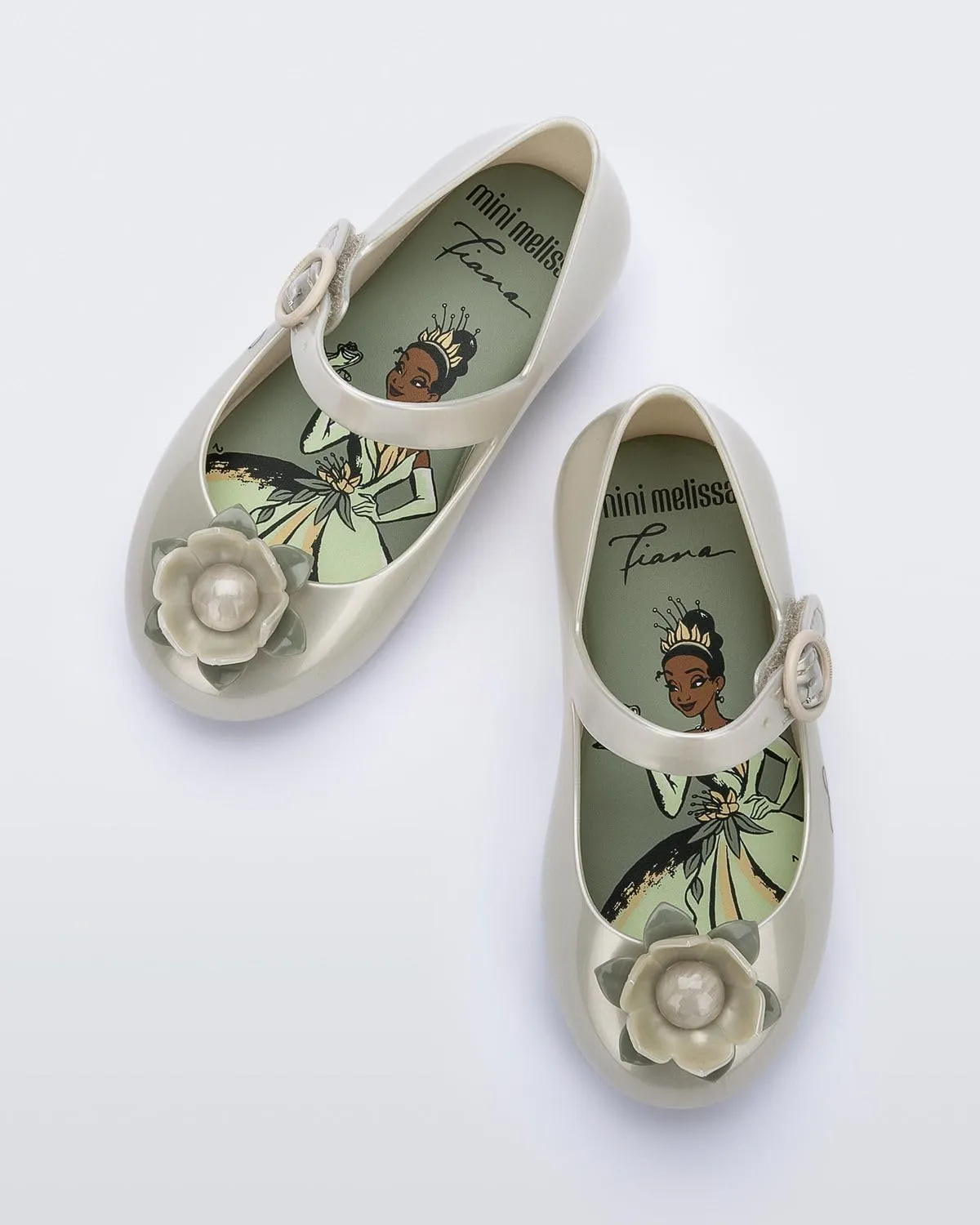 mini melissa Girl's Sweet Love   Disney Princess Mary Jane Jelly Flat for Toddlers & Babies - Jelly Shoes for Little Girls with Adjustable Strap & Side Buckle