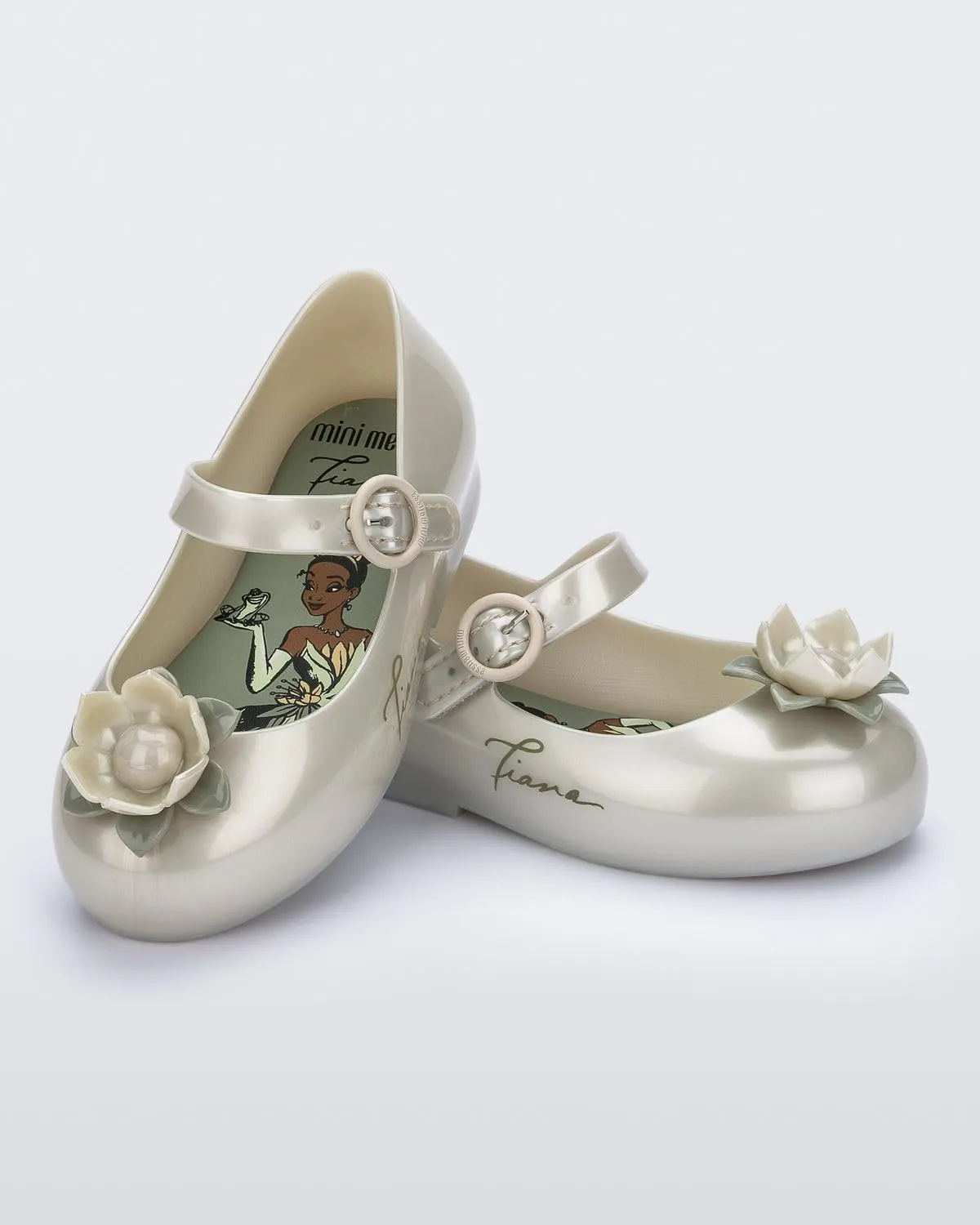 mini melissa Girl's Sweet Love   Disney Princess Mary Jane Jelly Flat for Toddlers & Babies - Jelly Shoes for Little Girls with Adjustable Strap & Side Buckle