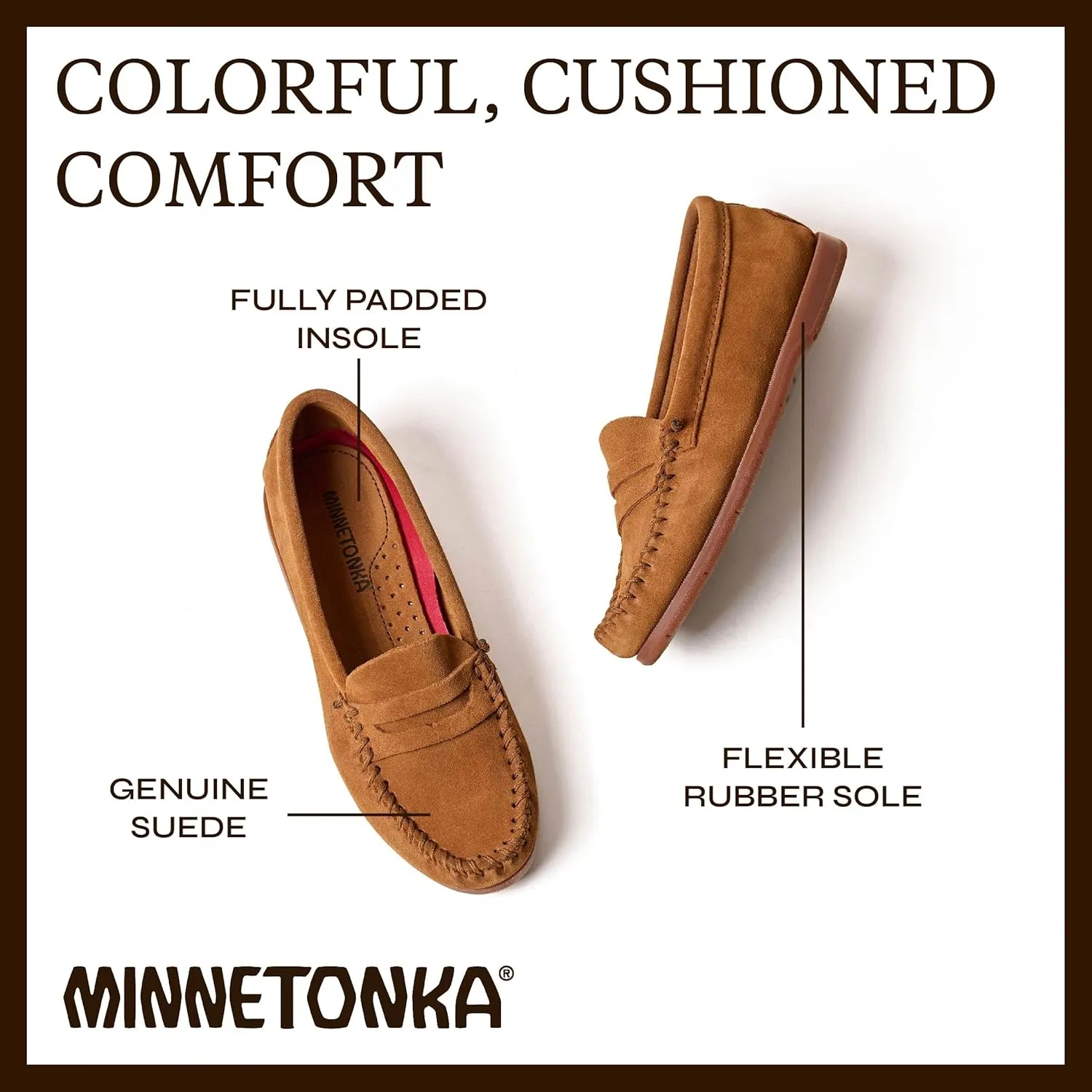 Minnetonka Mellony Penny – Women's Penny Loafer Design, Water and Stain Resistant, Genuine Suede, and Lightweight Sole