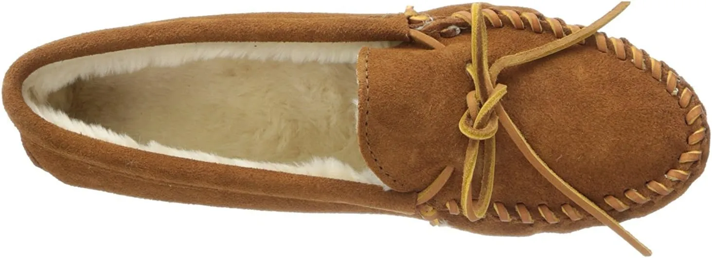 Minnetonka Men's Pile Lined Soft Leather Sole Slipper
