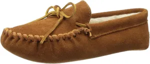 Minnetonka Men's Pile Lined Soft Leather Sole Slipper