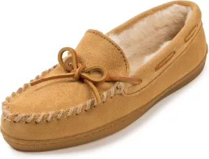 Minnetonka Womens Pile Lined Hardsole Moccasin Slipper