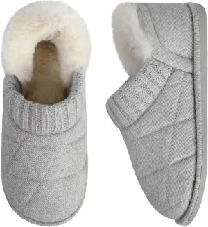 MIXIN Womens Memory Foam Slippers Slip-On Comfy Fuzzy Knit Bedroom Slipper Warm House Shoes for Indoor & Outdoor Comfort