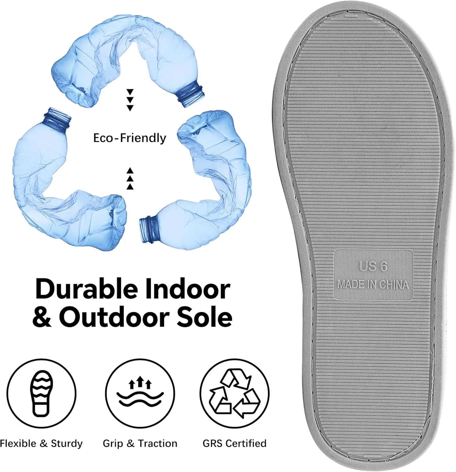 MIXIN Womens Memory Foam Slippers Slip-On Comfy Fuzzy Knit Bedroom Slipper Warm House Shoes for Indoor & Outdoor Comfort
