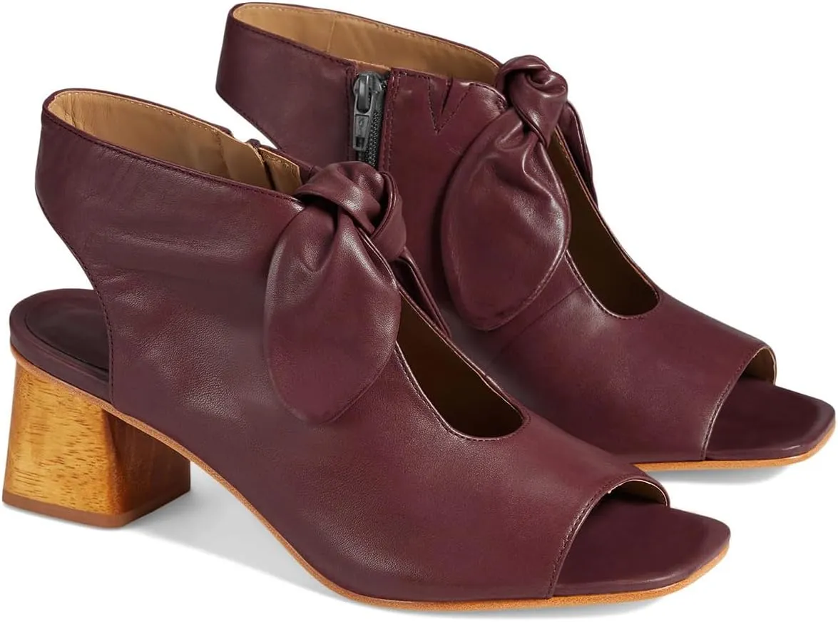 MOOMMO Women Heeled Sandals with Bow Open Toe Low Chunky Block Heel Sandal Booties Cutout 2" Heels Backless Slingback Dress Shoes Peep Toe Back Zipper Suede Sandal Dressy Casual Summer Beach 4-13 M US