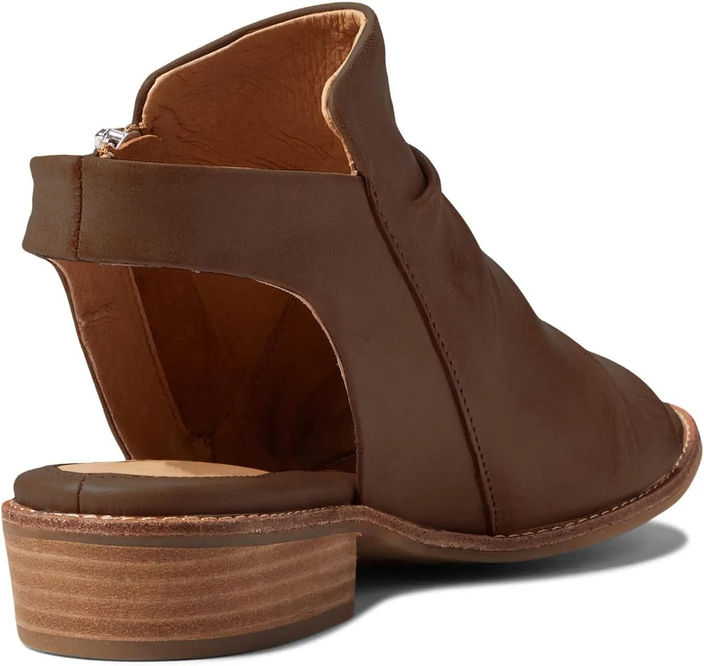 MOOMMO Women Low Block Heel Sandal Booties Peep Toe Side Zipper Sandals Cut Out Backless Chunky Stacked Heel Slingback Ankle Boots Open Toe Pleated Retro Casual Heeled Sandals Dress Party 4-11 M US