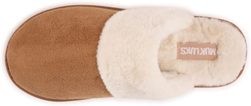 MUK LUKS Women's Microsuede Platform Scuff Slipper