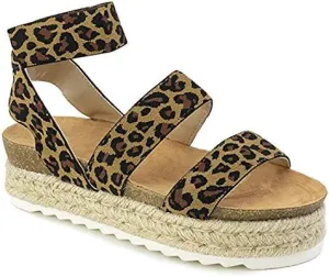 Nature Breeze Women's Casual Summer/Spring Open Toe Espadrille Wedge Sandals