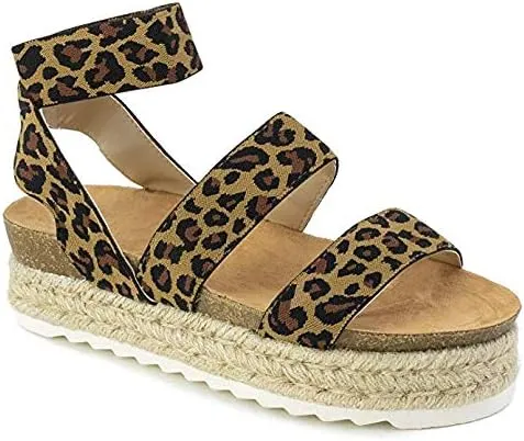 Nature Breeze Women's Casual Summer/Spring Open Toe Espadrille Wedge Sandals