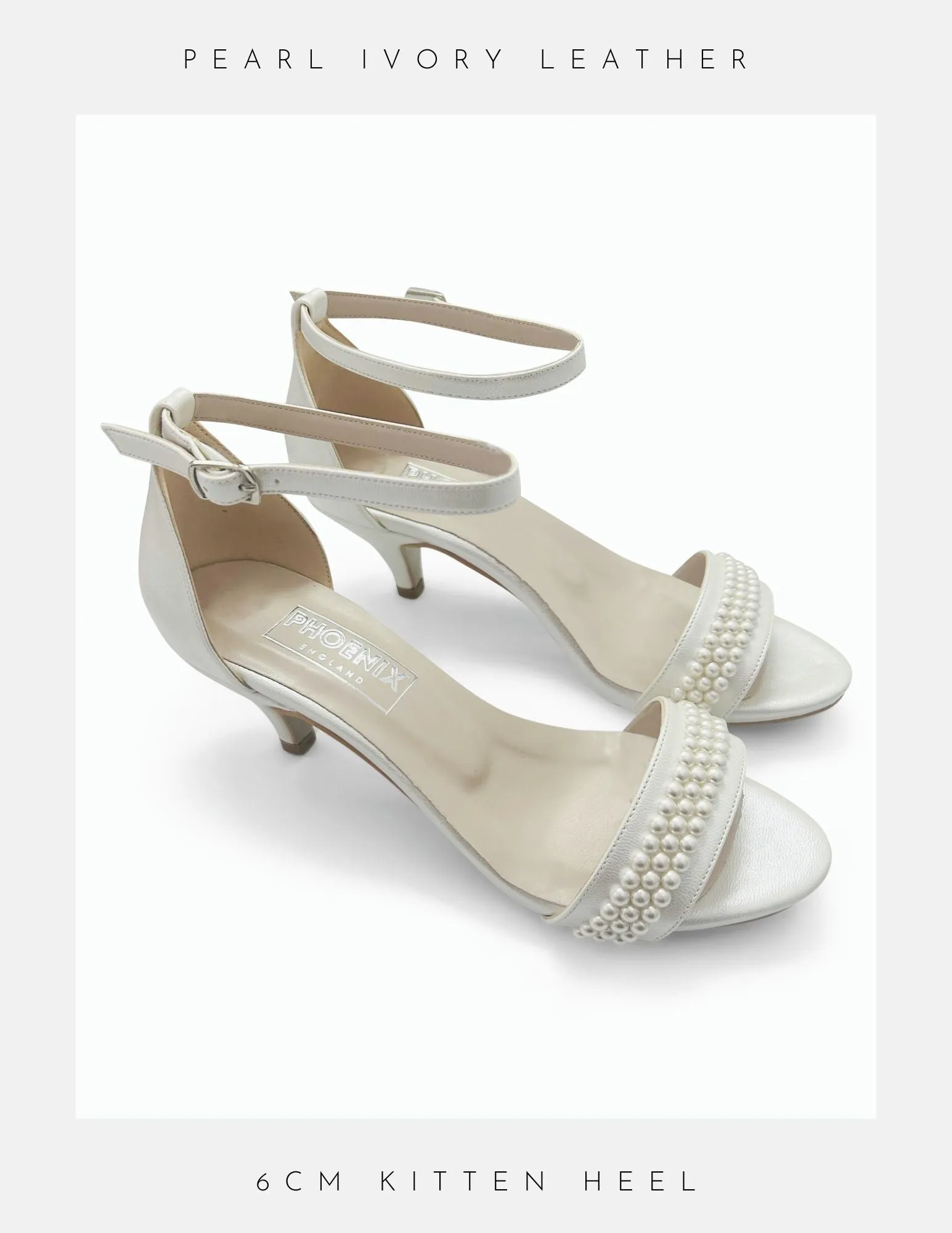 Nellie Pearl Kitten Heel Bridal Shoes
