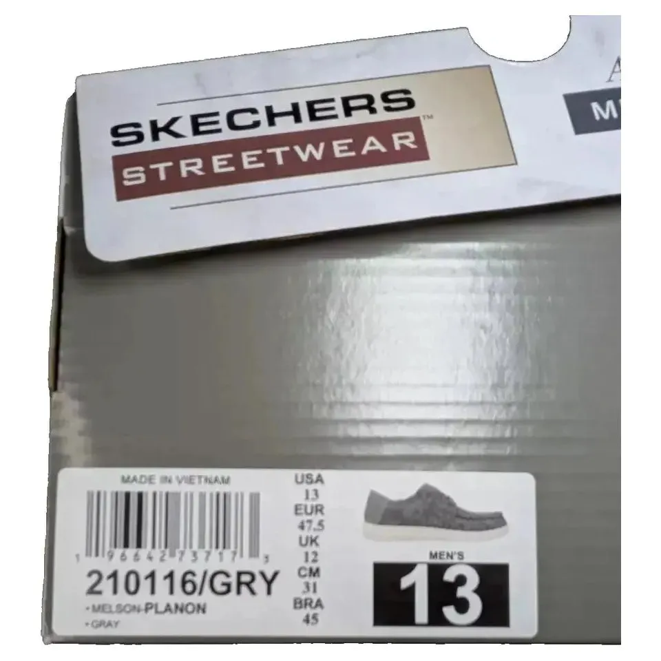 NEW Skechers Streetwear Melson PLANON Loafer Shoe Mens Size 13 Heather Grey