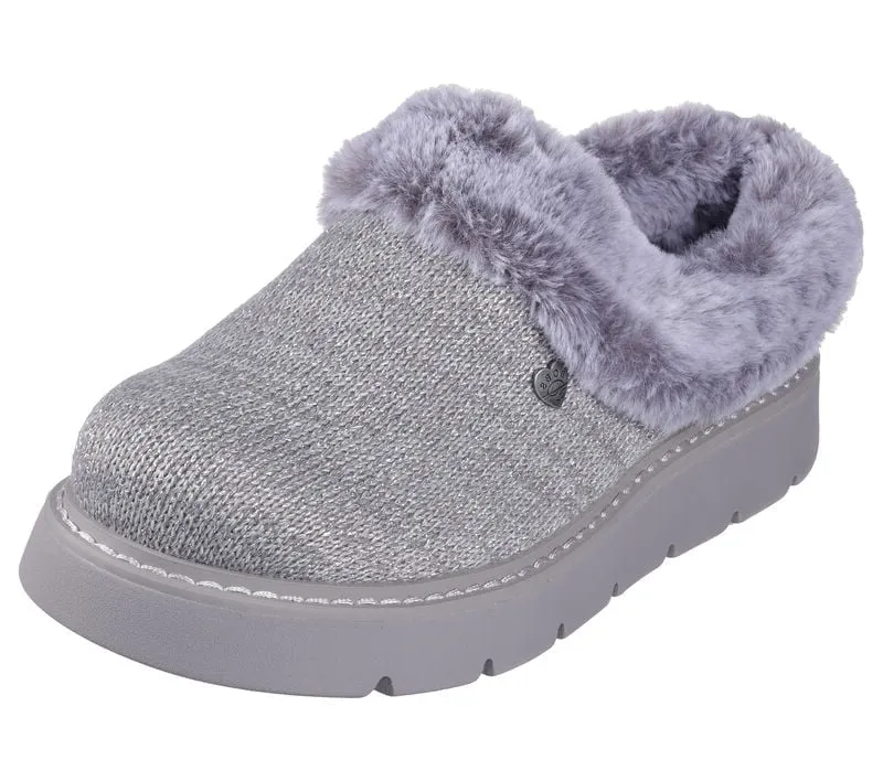 NEW Women's SKECHERS BOBS KEEPSAKES LITE - BEJEWELED ONE Gray KNIT Clogs AUTHENTIC IN BOX