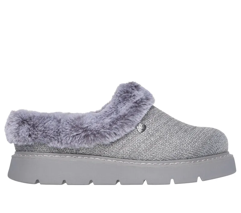 NEW Women's SKECHERS BOBS KEEPSAKES LITE - BEJEWELED ONE Gray KNIT Clogs AUTHENTIC IN BOX