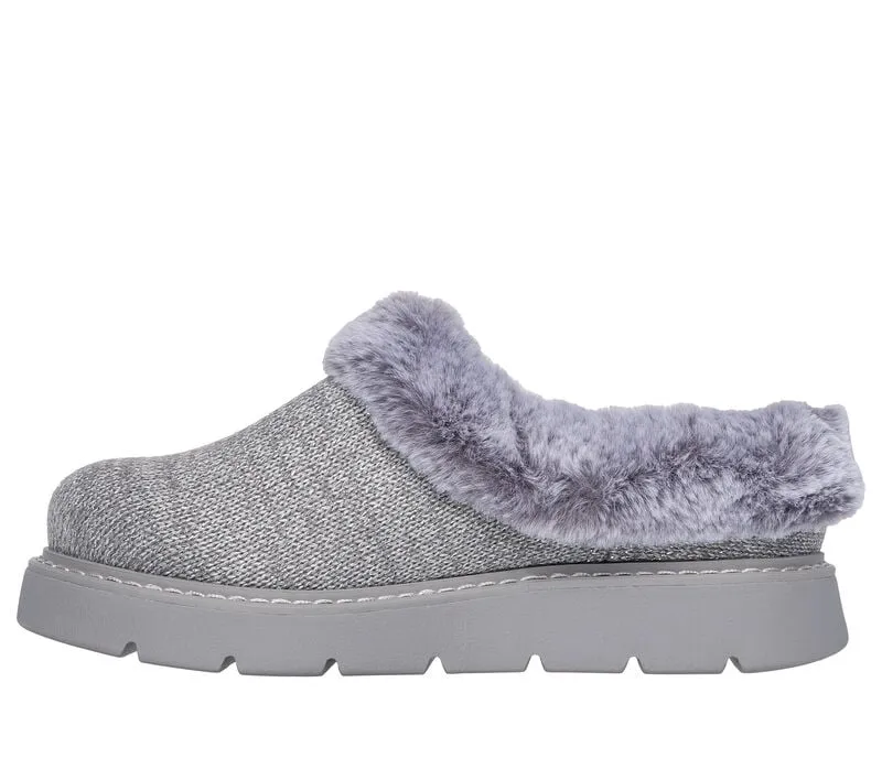 NEW Women's SKECHERS BOBS KEEPSAKES LITE - BEJEWELED ONE Gray KNIT Clogs AUTHENTIC IN BOX