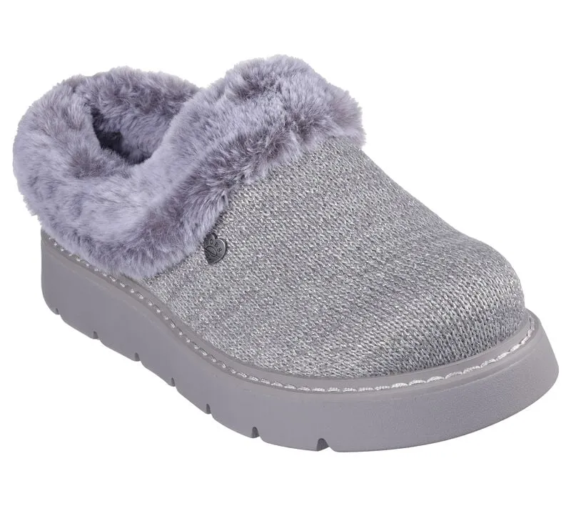 NEW Women's SKECHERS BOBS KEEPSAKES LITE - BEJEWELED ONE Gray KNIT Clogs AUTHENTIC IN BOX