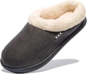 NewDenBer Women's Cozy Memory Foam Slippers Suede Fuzzy Plush Fleece Lined Slip On Indoor Outdoor House Shoes