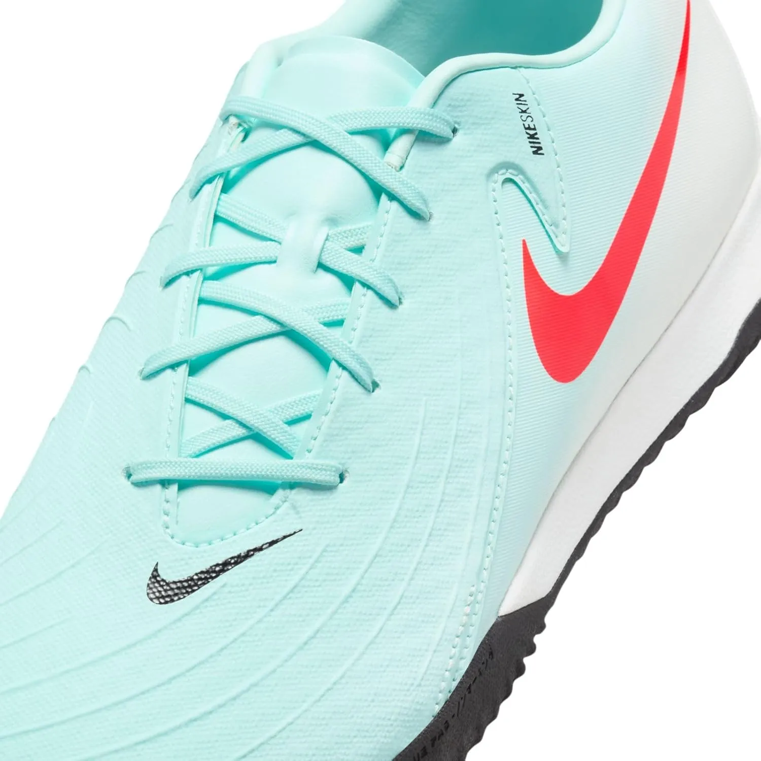 Nike Phantom GX 2 Academy IC Low-Top Soccer Shoes (FJ2581-300, Mint/Off Noir/Atomic Red)