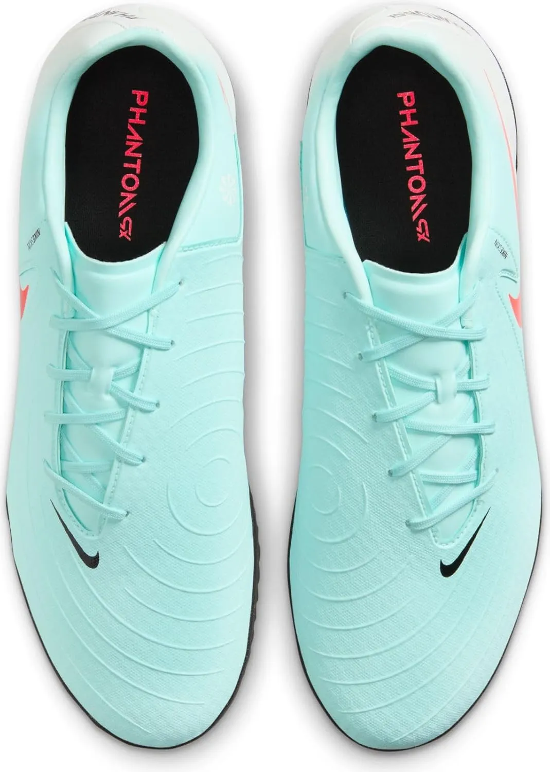 Nike Phantom GX 2 Academy IC Low-Top Soccer Shoes (FJ2581-300, Mint/Off Noir/Atomic Red)