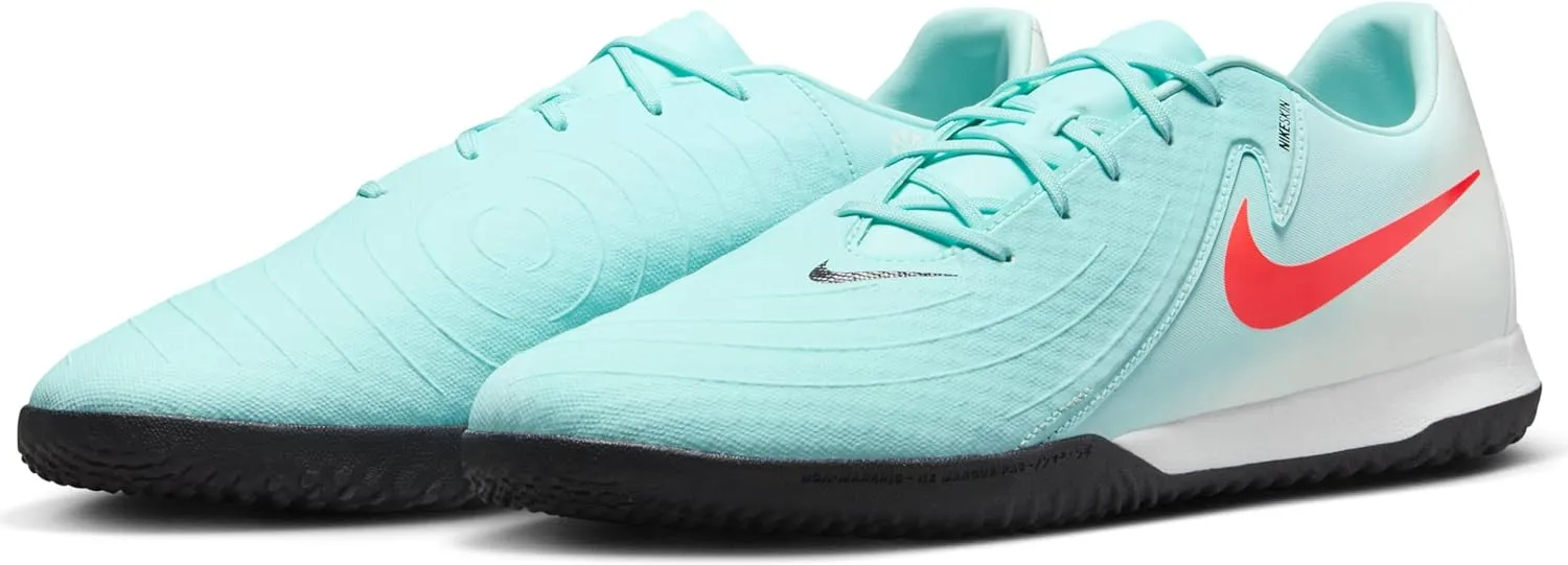 Nike Phantom GX 2 Academy IC Low-Top Soccer Shoes (FJ2581-300, Mint/Off Noir/Atomic Red)