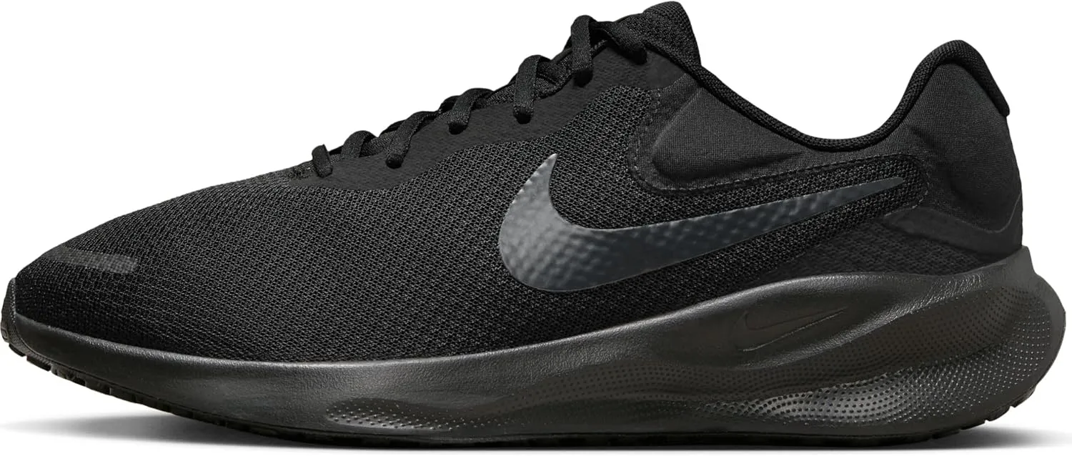Nike Revolution 7 Men's Road Running Shoes (Extra Wide) (FB8501-001,Black/Off Noir) Size 9