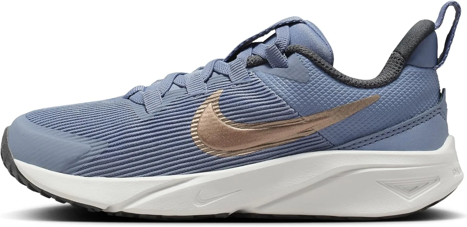 Nike Star Runner 4 Little Kids' Shoes (DX7614-405, Ashen Slate/Armory Navy/Pure Platinum) Size 3