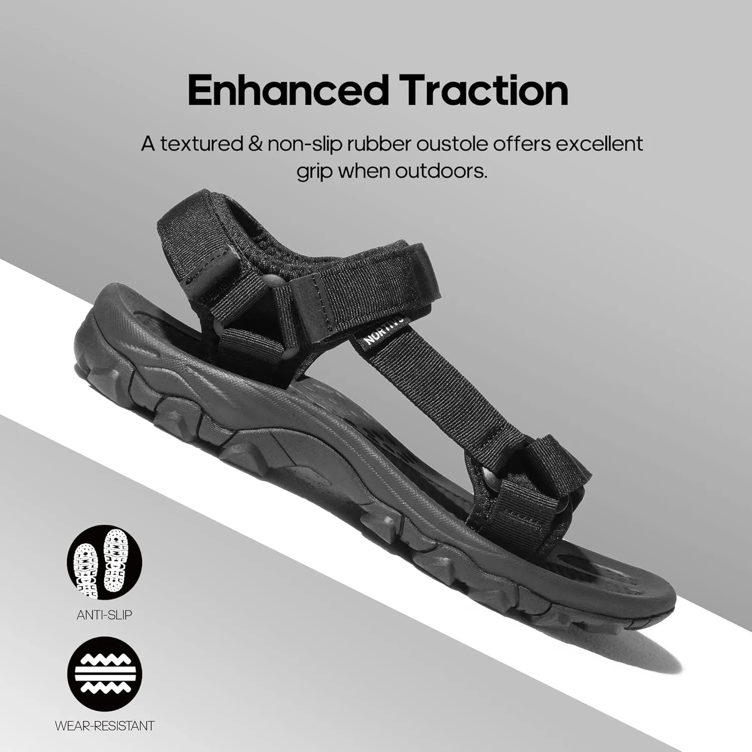 NORTIV 8 Men's Sandals Hiking Sports Lightweight Summer Water Arch Support River Open Toe Athletic Trail Outdoor Walking Sandals Longdo