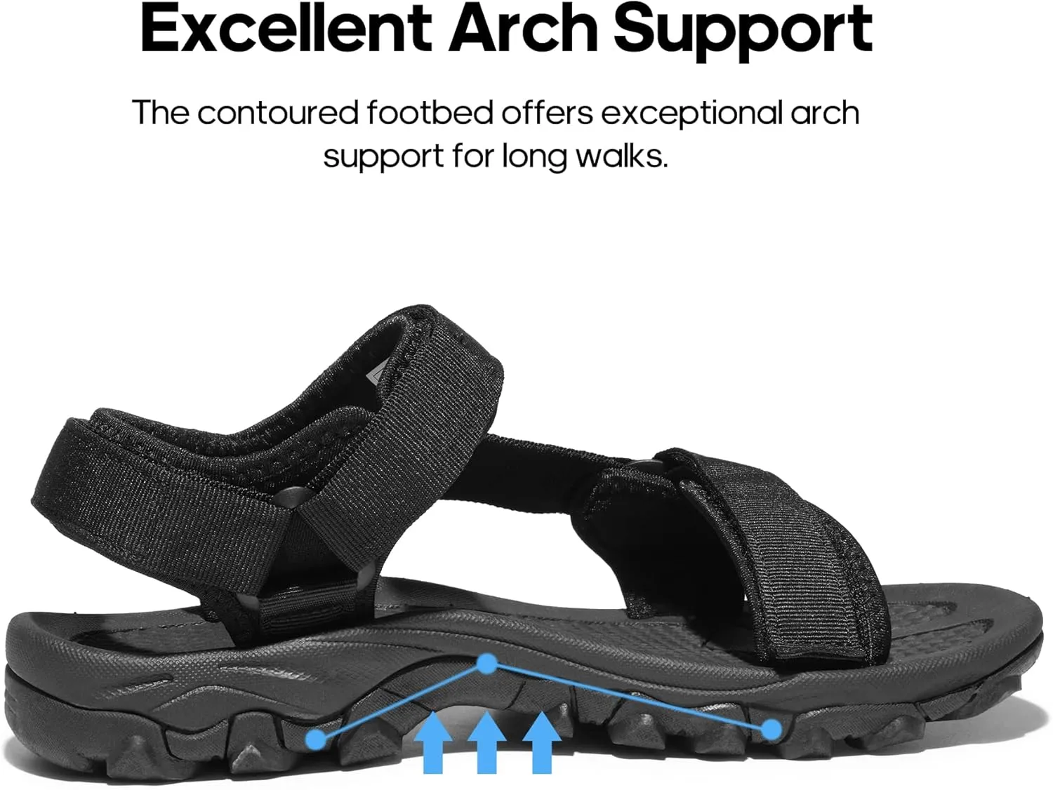 NORTIV 8 Men's Sandals Hiking Sports Lightweight Summer Water Arch Support River Open Toe Athletic Trail Outdoor Walking Sandals Longdo