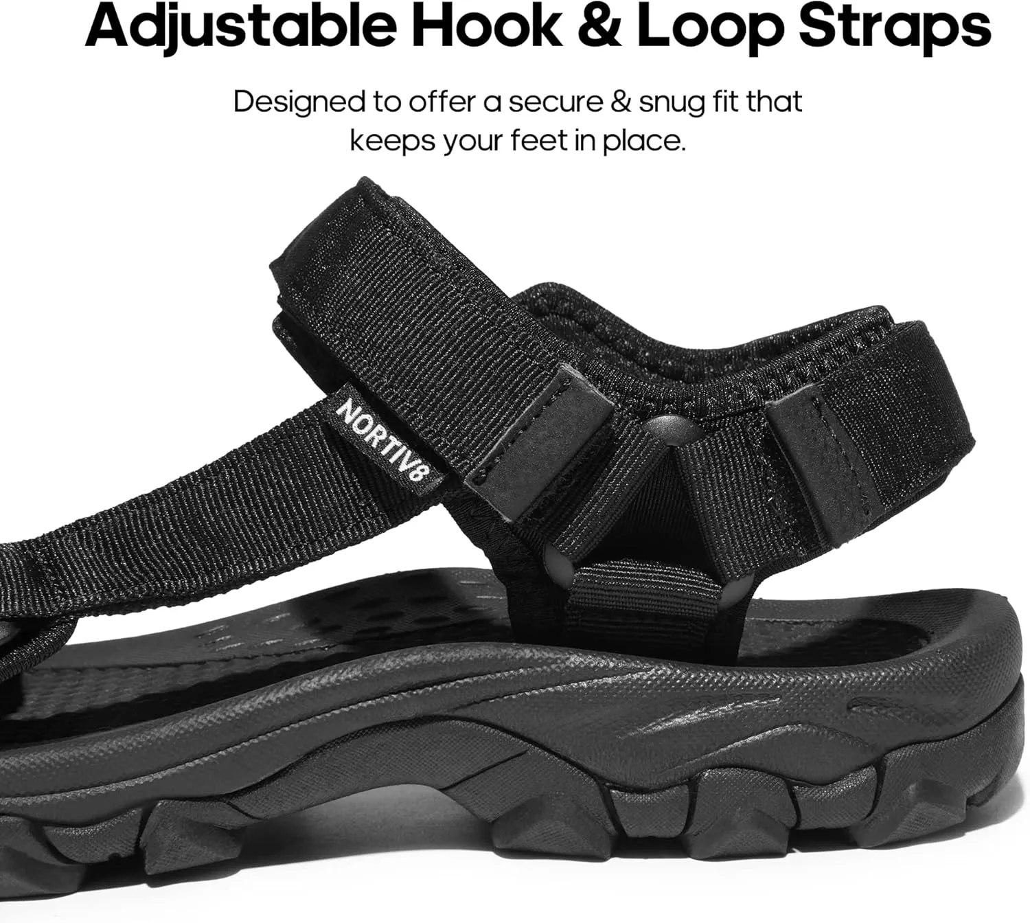NORTIV 8 Men's Sandals Hiking Sports Lightweight Summer Water Arch Support River Open Toe Athletic Trail Outdoor Walking Sandals Longdo