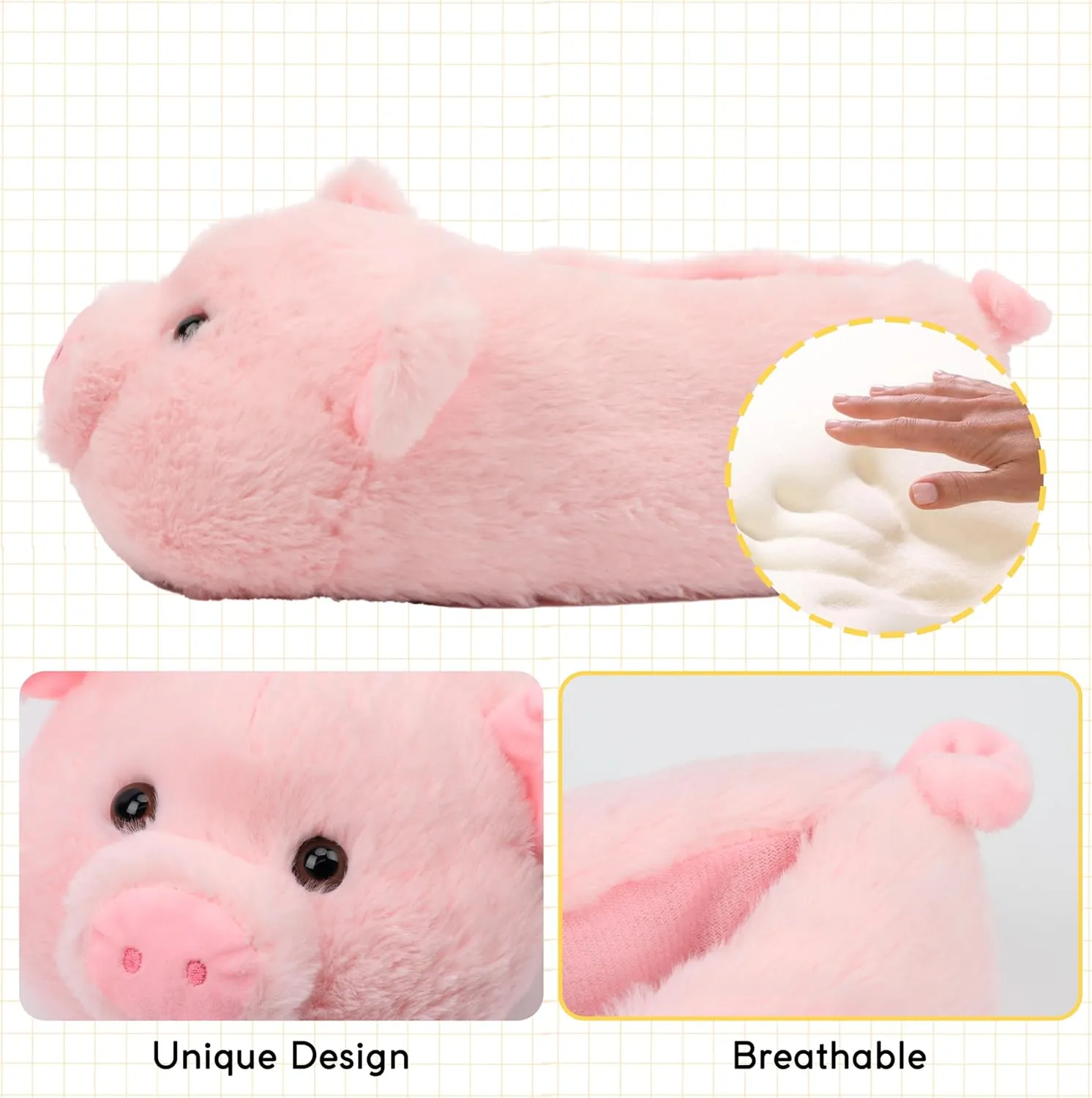 Novelty Women Animal Slippers Cute Soft Plush House Shoes Fluffy Warm Slippers Cartoon Gifts for Birthday Christmas