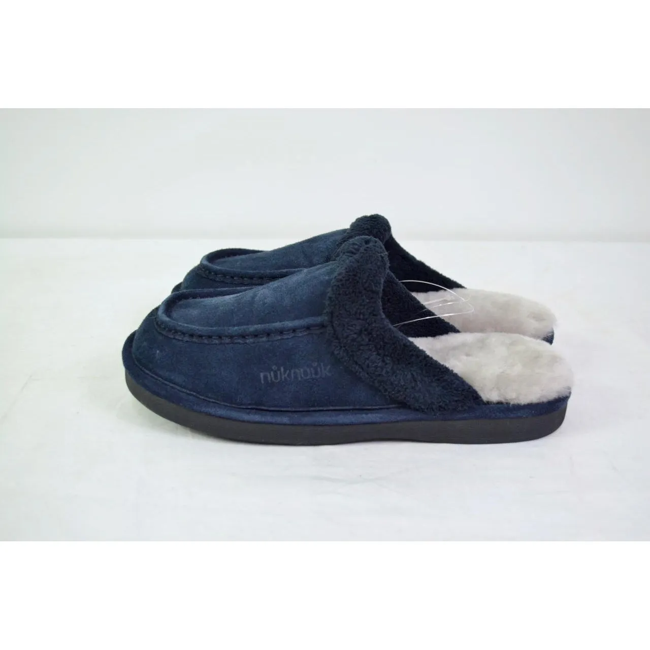Nuknuuk Men's Leather Slippers Navy 8