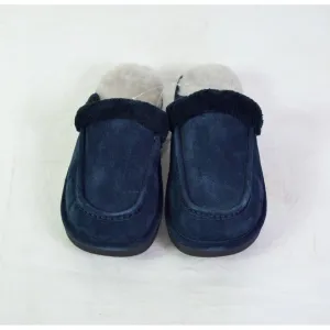 Nuknuuk Men's Leather Slippers Navy 8