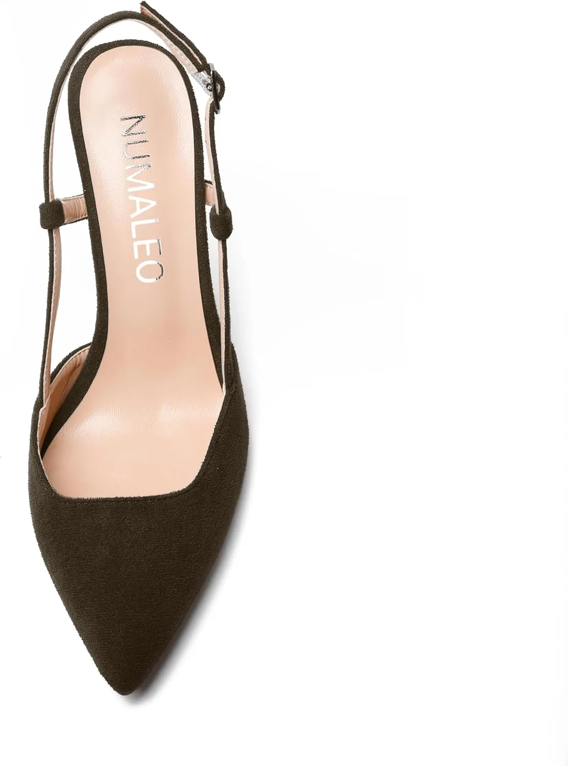 NUMALEO Womens Sexy Pointed Toe Suede Buckle Slingback Comfortable Evening Stiletto High Heel Pumps Shoes 4 Inch