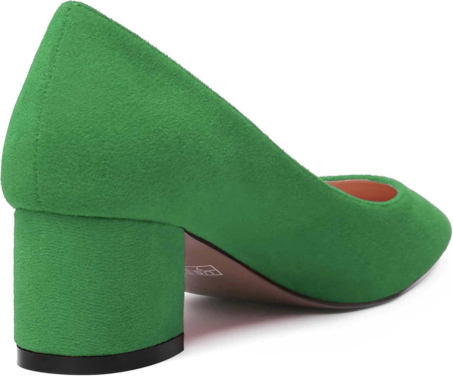 NUMALEO Womens Suede Solid Office Square Toe Slip On Casual Chunky Low Heel Pumps Shoes 2 Inch
