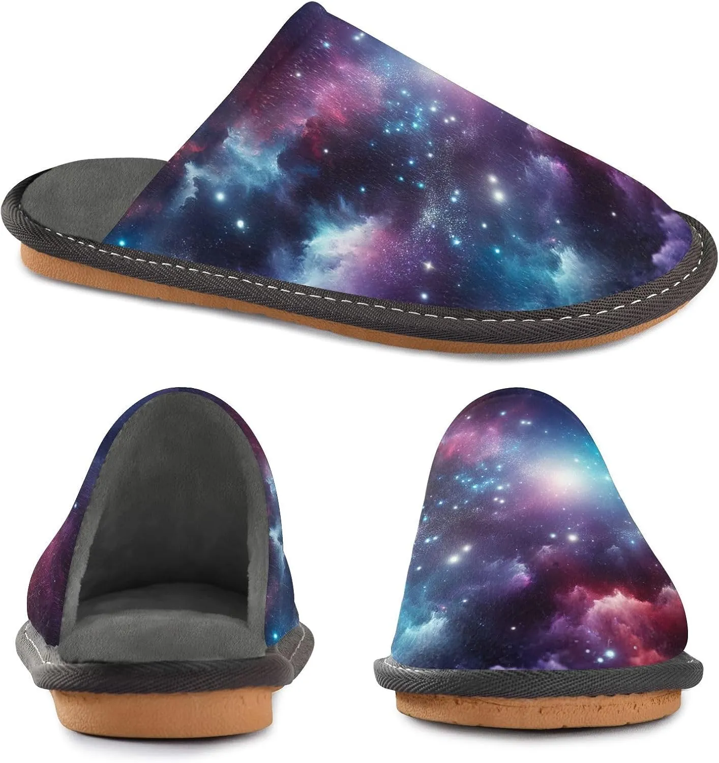 ODAWA Constellation Dinosaur Dad Soft Memory Foam House Shoe, Washable Indoor House Shoes
