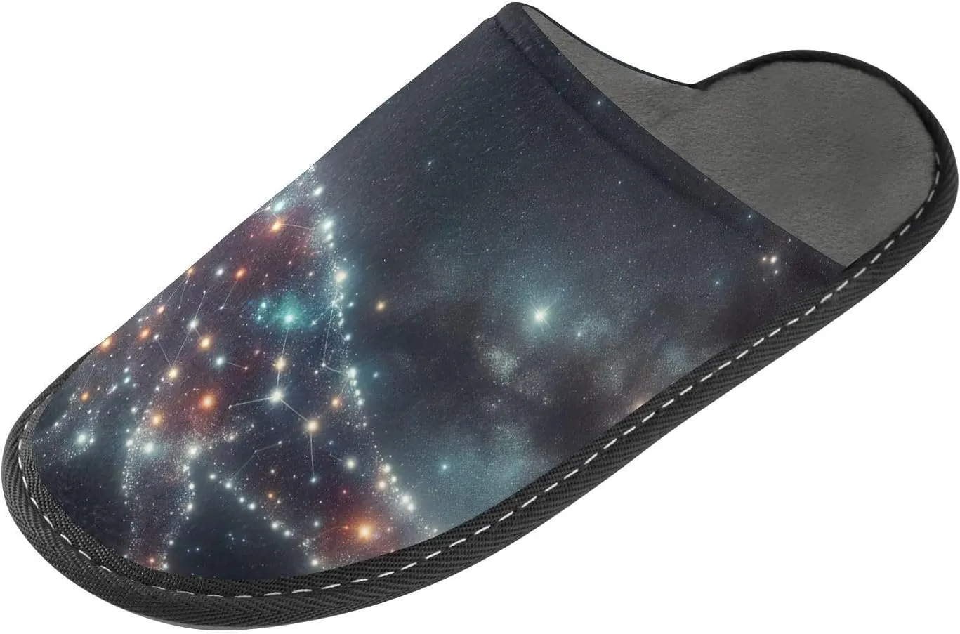 ODAWA Constellation Dinosaur Dad Soft Memory Foam House Shoe, Washable Indoor House Shoes