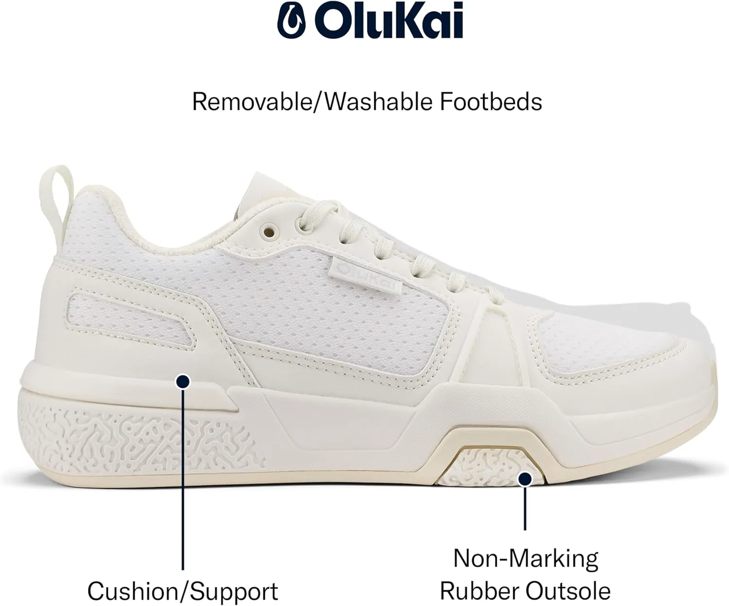 OLUKAI 'Anau Women's Court Sneakers, Shoes for Tennis & Pickleball, Everyday Wear, All-Day Comfort & Support