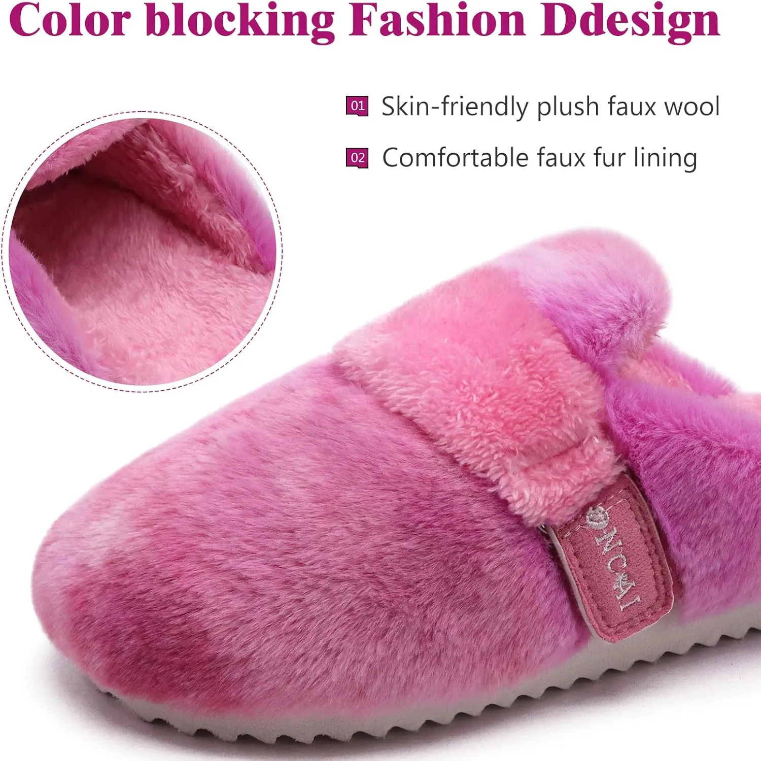 ONCAI Women's Slippers, Plush Faux Fur Soft Cushion Comfortable Memory Foam Slip On House Slippers with Hard Rubber Soles Indoor/Outdoor Winter Warm Fashion, US Size 6-11