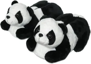 Onmygogo Indoor Fuzzy Winter Animal Panda and Cow Plush Slippers for Adult Women Men Boys Girls Kids
