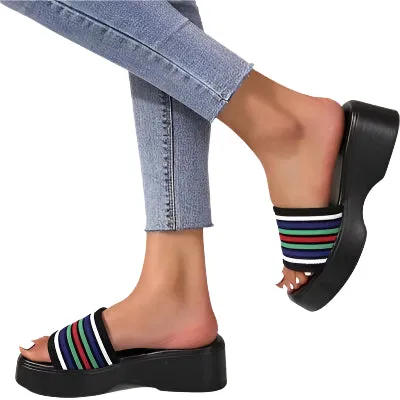 Open Toe Platform Cloth Sandals